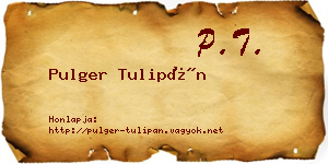 Pulger Tulipán névjegykártya